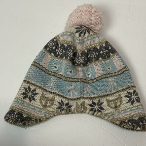 The North Face TNF Faroe Fair Isle Beanie Pink Toddler Baby Kids 2T-3T Winter - Picture 5 of 7